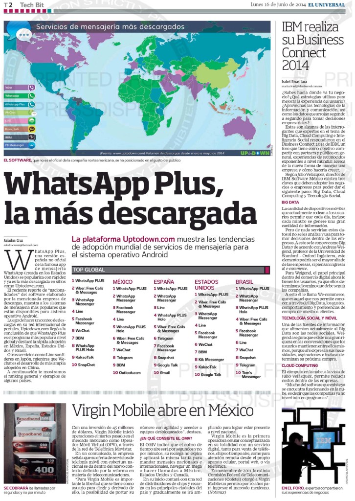 Uptodown y Eluniversal del México